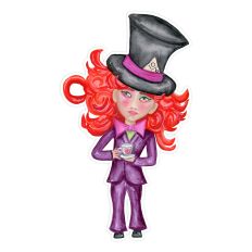 Alice in Wonderland Mad Hatter Print & Cut for Cards, Stickers, Scrapbooks and Party Crafts