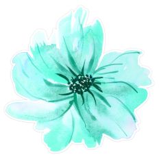 Turquoise Watercolor Flower SVG – Abstract Print and Cut File