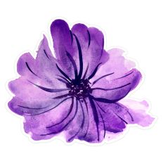 Violet Watercolor Flower SVG – Abstract Print and Cut File