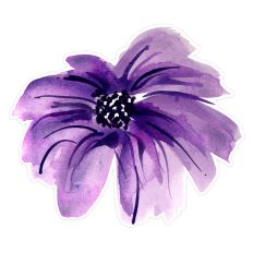 Violet Blue Watercolor Flower Print & Cut for Crafts