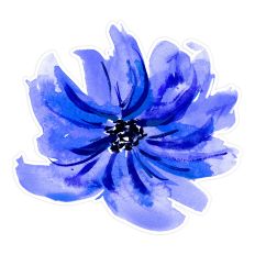 Warm Blue Watercolor Flower SVG for Print and Cut Paper Craft Projects