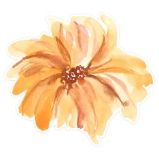 Warm Yellow Watercolor Flower Print and Cut File for Crafts and Stickers