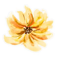 Yellow Watercolor Flower SVG for Print and Cut Crafts