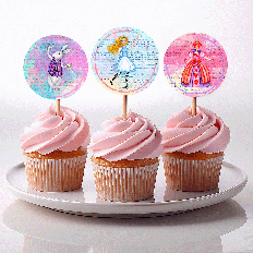 cupcake toppers with alice white rabbit queen of hearts