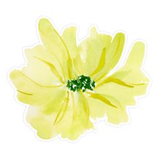 Soft Chartreuse Watercolor Flower for Print & Cut Crafting