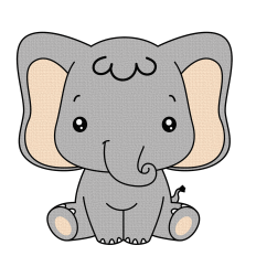 Cute elephant svg layered file