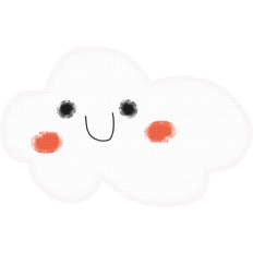 Watercolor Smile Clouds, Journal Stickers