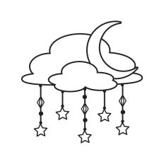 Clouds and Moon