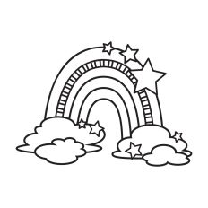 Rainbow with Clouds and Stars