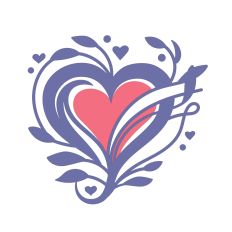 Heart with Leaf Decor