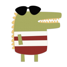 Cute alligator with sunglasses svg layered file