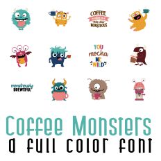 Coffee Monsters Full Color Font