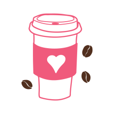 To-Go Coffee Cup with Heart and Coffee Beans | Great for Vinyl!