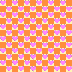 Hearts checkerboard pattern paper