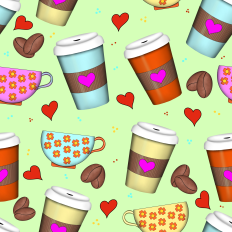 Coffee large design seamless pattern paper