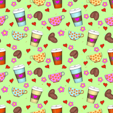 Coffee small design seamless pattern paper