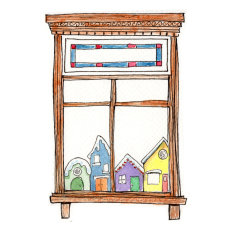 Watercolor Winter Window