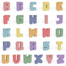Pixel 3D Alphabet Set | A to Z