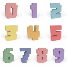 Pixel 3D Numbers Set | 0 to 9