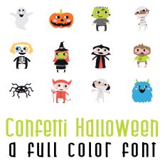 Confetti Halloween Full Color Font