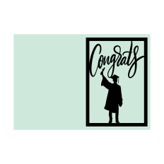Congrats Boy Grad A7 Card SVG Cutout Design