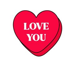 Love You Convo Heart Cut file Sweet Treat Candy Heart