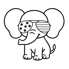 COOL ELEPHANT AMERICAN FLAG GLASSES 4TH OF JULY