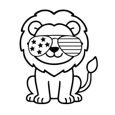 COOL LION CUB AMERICAN FLAG GLASSES 4TH OF JULY