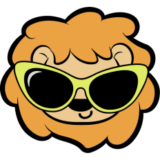 cute lion with sunglasses