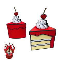 Cartoon Cake - 6 Slices of cake