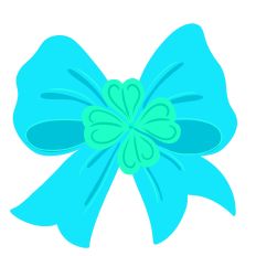 Blue Coquette Bow with Shamrock Print and Cut Design