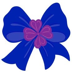 Dark Blue Coquette Bow with Shamrock St. Patrick's Day Design