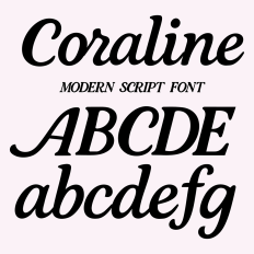 BFC Coraline Modern Bold Script Font