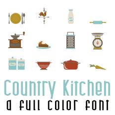 Country Kitchen Full Color Font