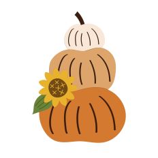 Country Pumpkin Stack with Sunflower