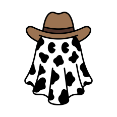 Cow Print Ghost SVG | Cowboy SVG | Halloween SVG