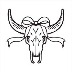 Coquette Bull Skull