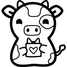 Cow Gift Lineart