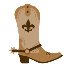 Cowboy Boot with Spur & Fleur-de-Lis