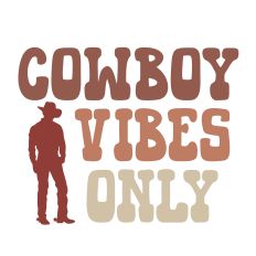 Cowboy Vibes Only Country Western Retro Design