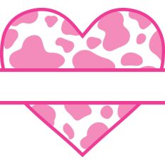 Heart - Cow print - Split border
