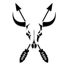 Cow Skull with Arrows Western Design