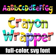 Crayon Wrapper Neon Color Font