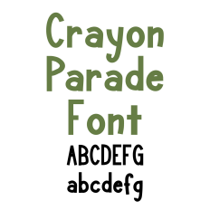 Crayon Parade Font, Sans Serif Font, Cute Handwritten Font