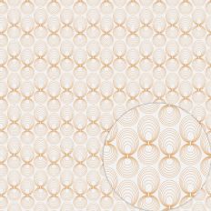 CREAM GOLD ROUND OPEN SCALLOPS ELEGANT ART DECO