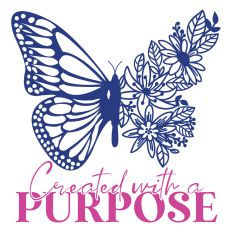 Created with a Purpose Butterfly SVG Quote