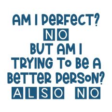 Am I Perfect? No