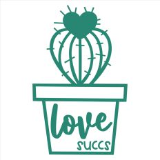 Love Succs Valentine Cactus