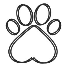 Heart Paw Print Doodle
