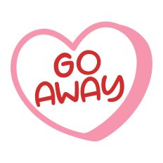 Go Away Candy Heart
